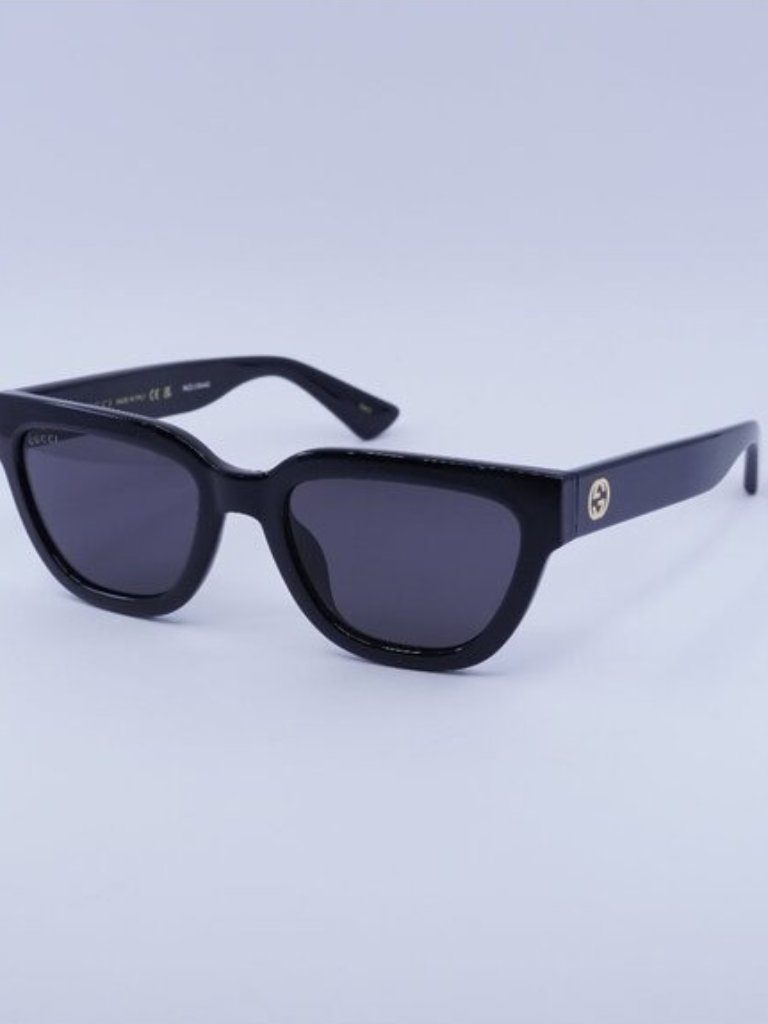 Gucci Gg1578s 001 Sunglasses Black Cat Eye Frame, Grey Lenses
